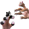AQKILO Squirrel and Cat Finger Puppet Set – 2-Piece Mini PVC Puppets for Storytelling, Gifts, and Pretend Play