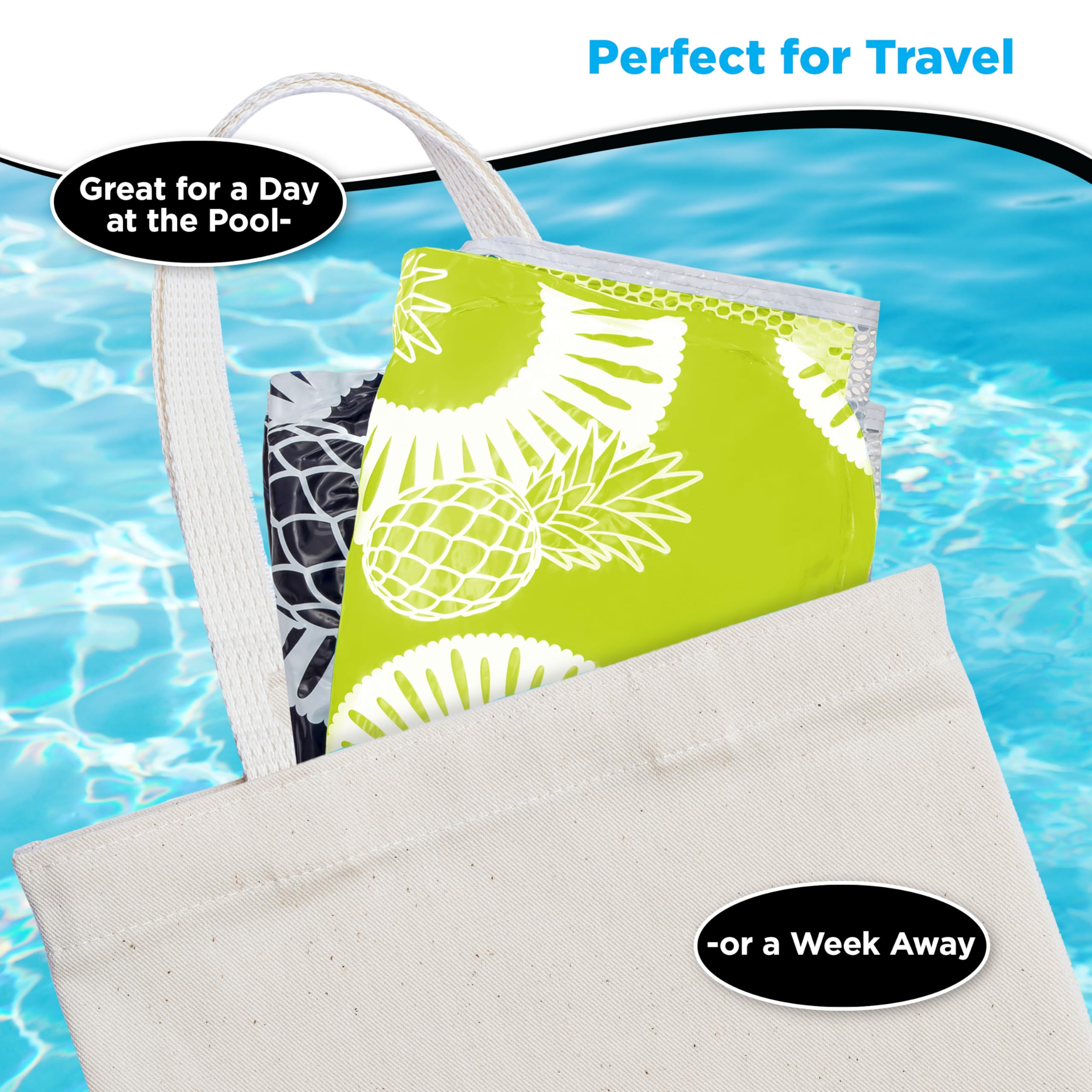 Aqua LEISURE 4-in-1 Pool Hammock 2-Pack - Navy & Green Inflatable Pool Float