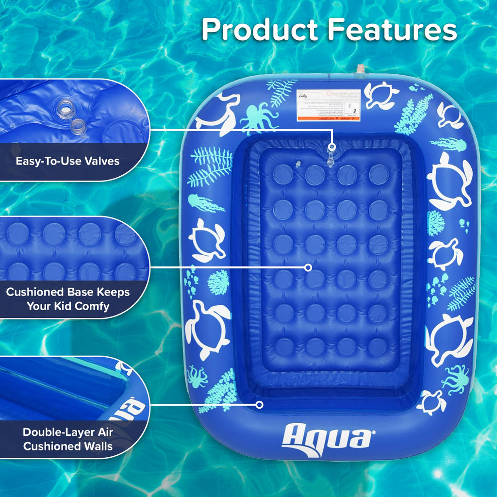 Aqua LEISURE Inflatable Kiddie Pool with Clear Sides and Cushioned Bottom