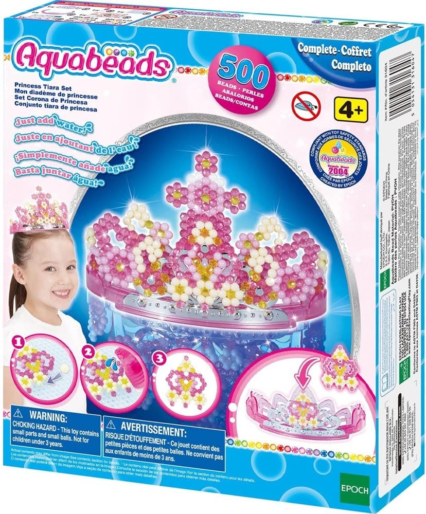 Aquabeads 3D Princess Tiara Set – Over 500 Beads, Wearable Craft for Kids Ages 4+