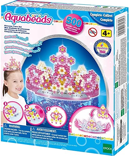 Aquabeads 3D Princess Tiara Set – Over 500 Beads, Wearable Craft for Kids Ages 4+