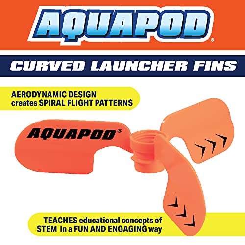 Aquapod Curved Water Rocket Fin – Screw-On Spiral Flight for 2-Liter Bottles, STEM Outdoor Toy