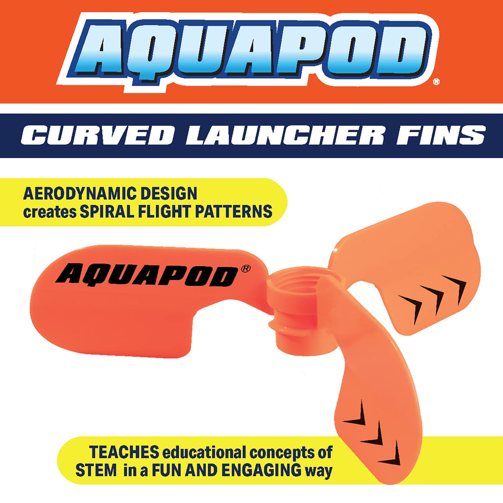 Aquapod Curved Water Rocket Fin – Screw-On Spiral Flight for 2-Liter Bottles, STEM Outdoor Toy
