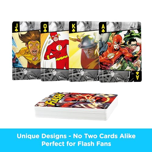AQUARIUS DC Comics The Flash Playing Cards – Officially Licensed 54-Card Deck for Poker and Family Game Night