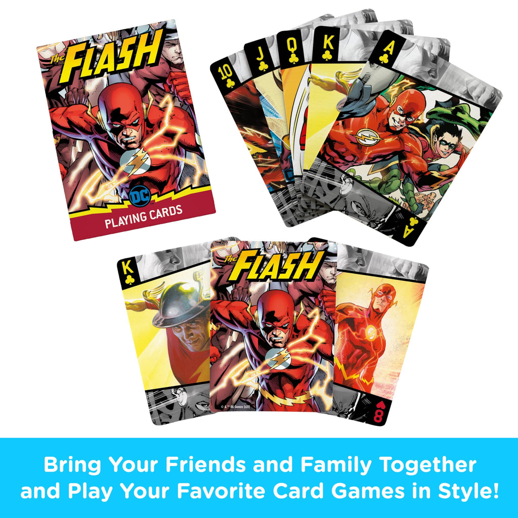 AQUARIUS DC Comics The Flash Playing Cards – Officially Licensed 54-Card Deck for Poker and Family Game Night