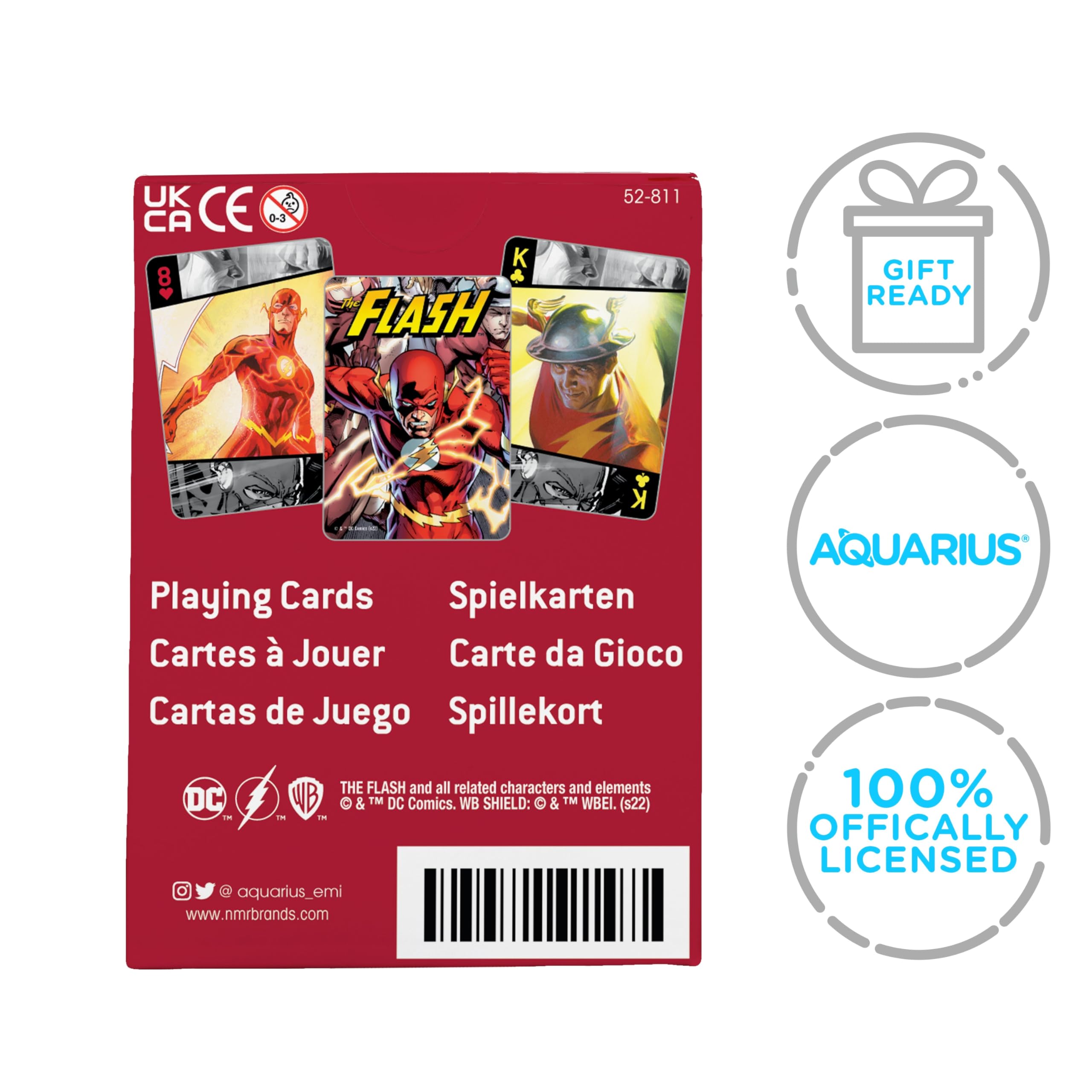 AQUARIUS DC Comics The Flash Playing Cards – Officially Licensed 54-Card Deck for Poker and Family Game Night