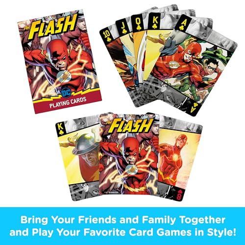 AQUARIUS DC Comics The Flash Playing Cards – Officially Licensed 54-Card Deck for Poker and Family Game Night