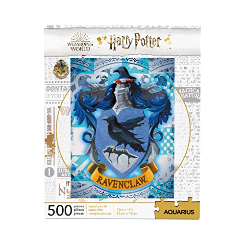 AQUARIUS Harry Potter Ravenclaw Crest 500-Piece Jigsaw Puzzle – Officially Licensed, Glare-Free, 14x19 In