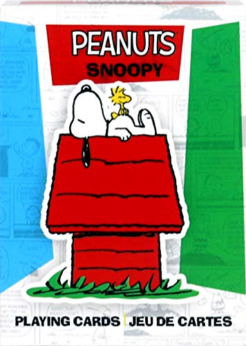 AQUARIUS Peanuts Snoopy Playing Cards – 54-Card Deck with Classic Comic Art, Poker Size Linen Finish
