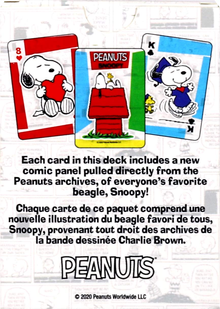 AQUARIUS Peanuts Snoopy Playing Cards – 54-Card Deck with Classic Comic Art, Poker Size Linen Finish