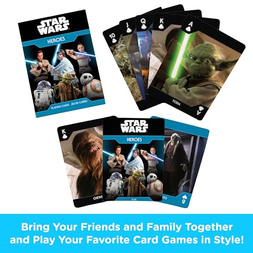 Aquarius Star Wars Light Side Heroes Playing Cards – Officially Licensed Poker Deck with Linen Finish