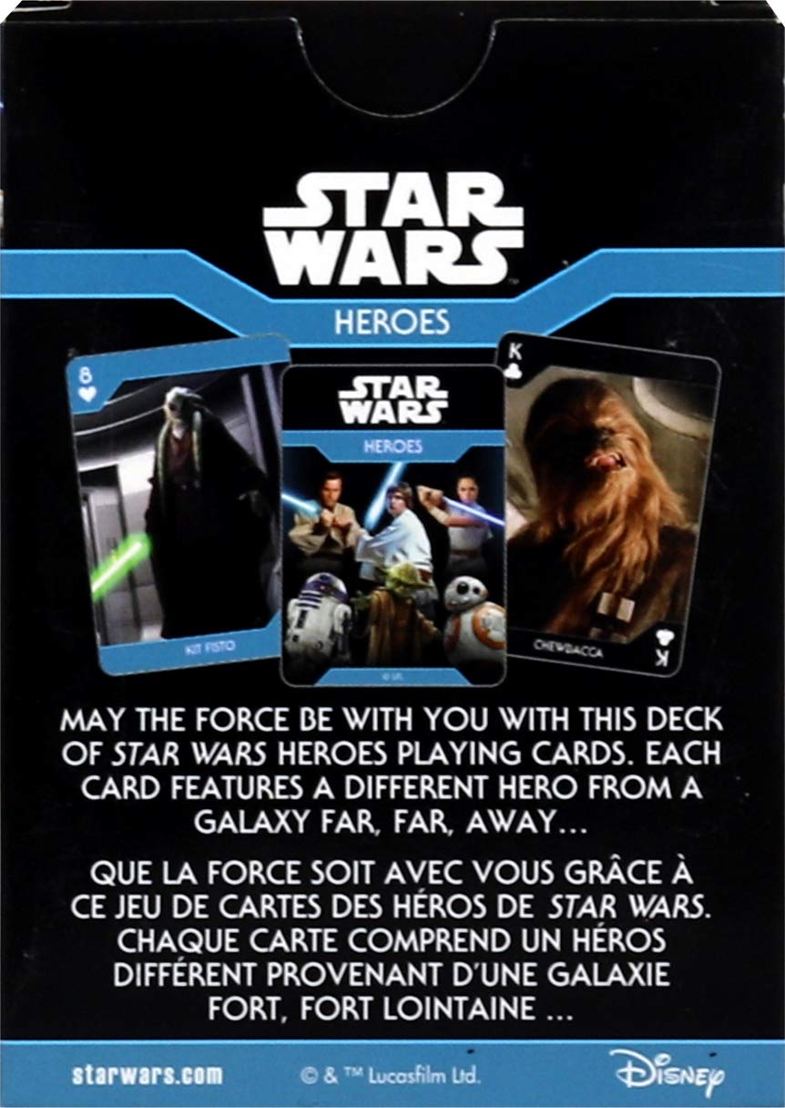 Aquarius Star Wars Light Side Heroes Playing Cards – Officially Licensed Poker Deck with Linen Finish