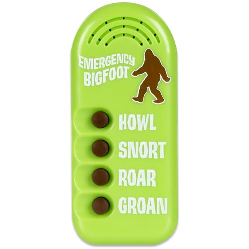 Archie McPhee Emergency Bigfoot Sound Maker – 4 Sasquatch Noises, Handheld 3.5" Device for Camping Pranks
