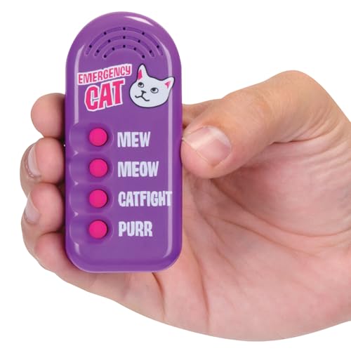 Archie McPhee Emergency Cat Sound Maker – 4 Cat Sounds, 3.5-Inch Handheld, Battery-Powered