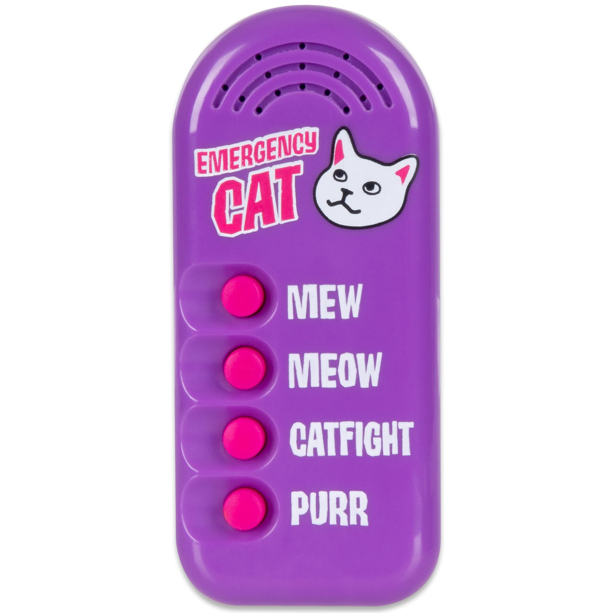 Archie McPhee Emergency Cat Sound Maker – 4 Cat Sounds, 3.5-Inch Handheld, Battery-Powered