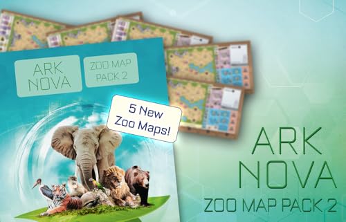 Ark Nova Zoo Map Pack 2 – 5 New Zoo Maps Expansion for Capstone Games Board Game (1–4 Players, Ages 15+, 60–90 Min)