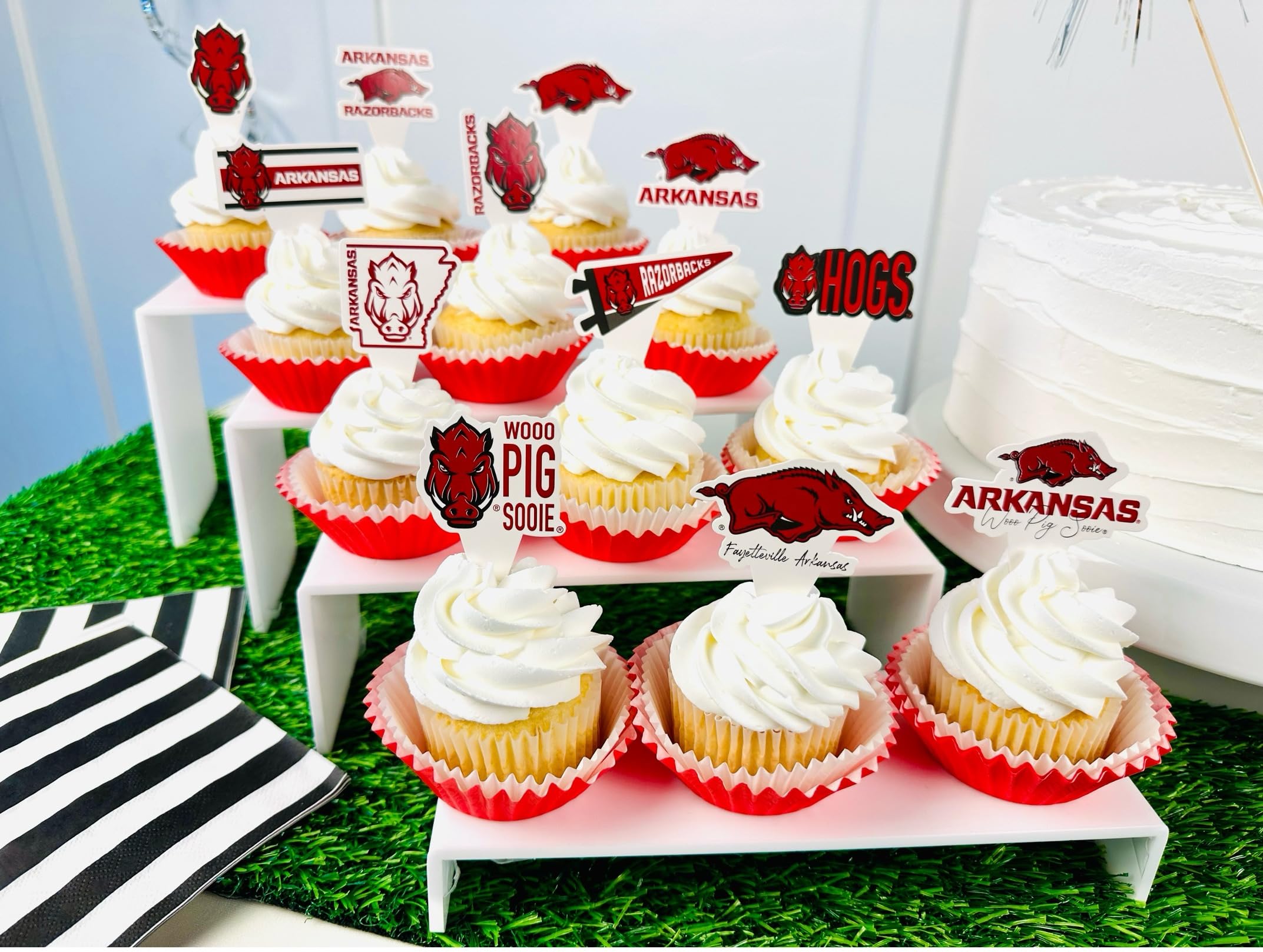 Arkansas Razorbacks Cupcake Toppers (24 Pack) – PartyKandy Game Day & Graduation Decorations