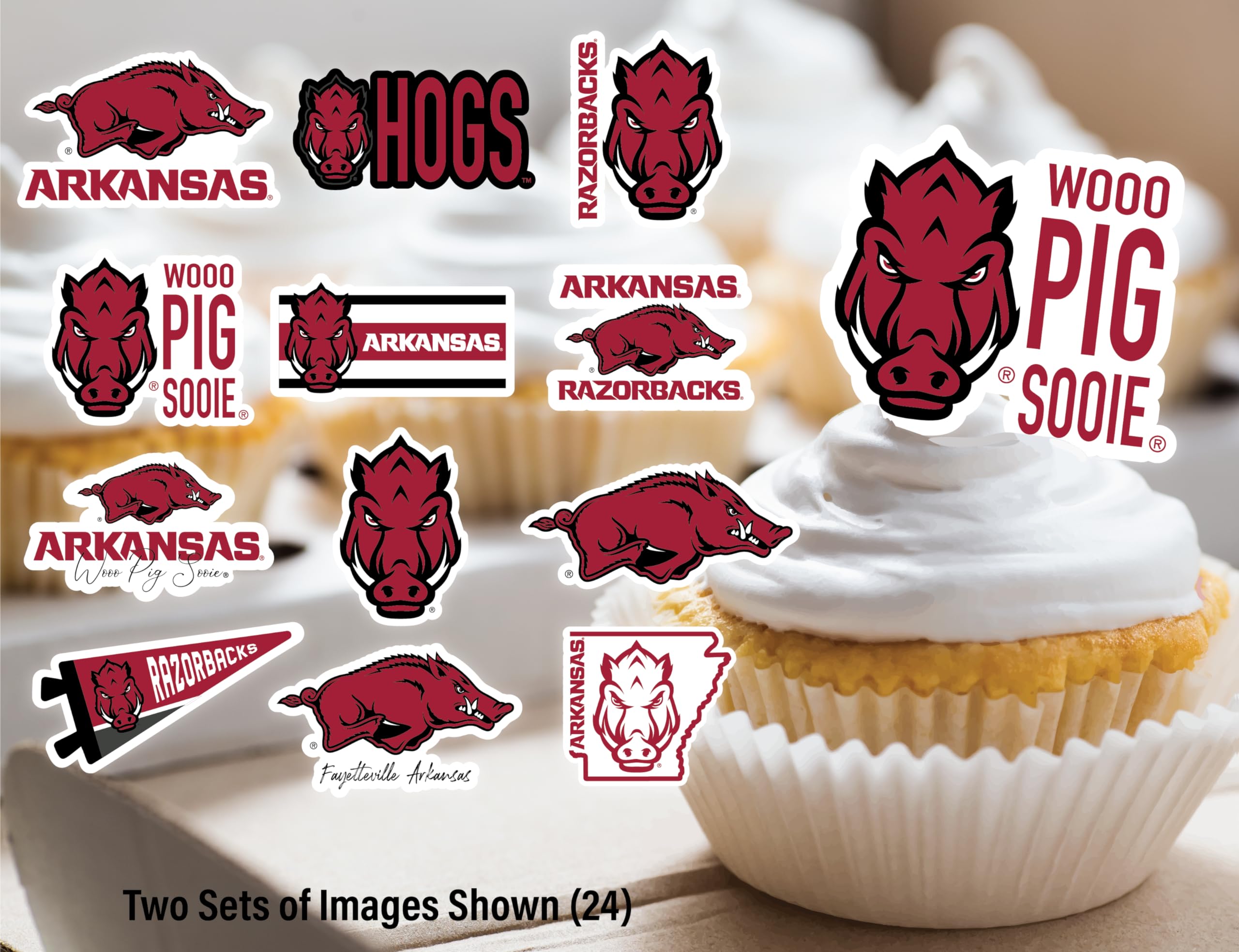 Arkansas Razorbacks Cupcake Toppers (24 Pack) – PartyKandy Game Day & Graduation Decorations