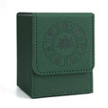 Arkeiliy Green MTG Deck Box – 110+ Card Storage with 50 Sleeves, Faux Leather Magnetic Case for Commander and Trading Cards