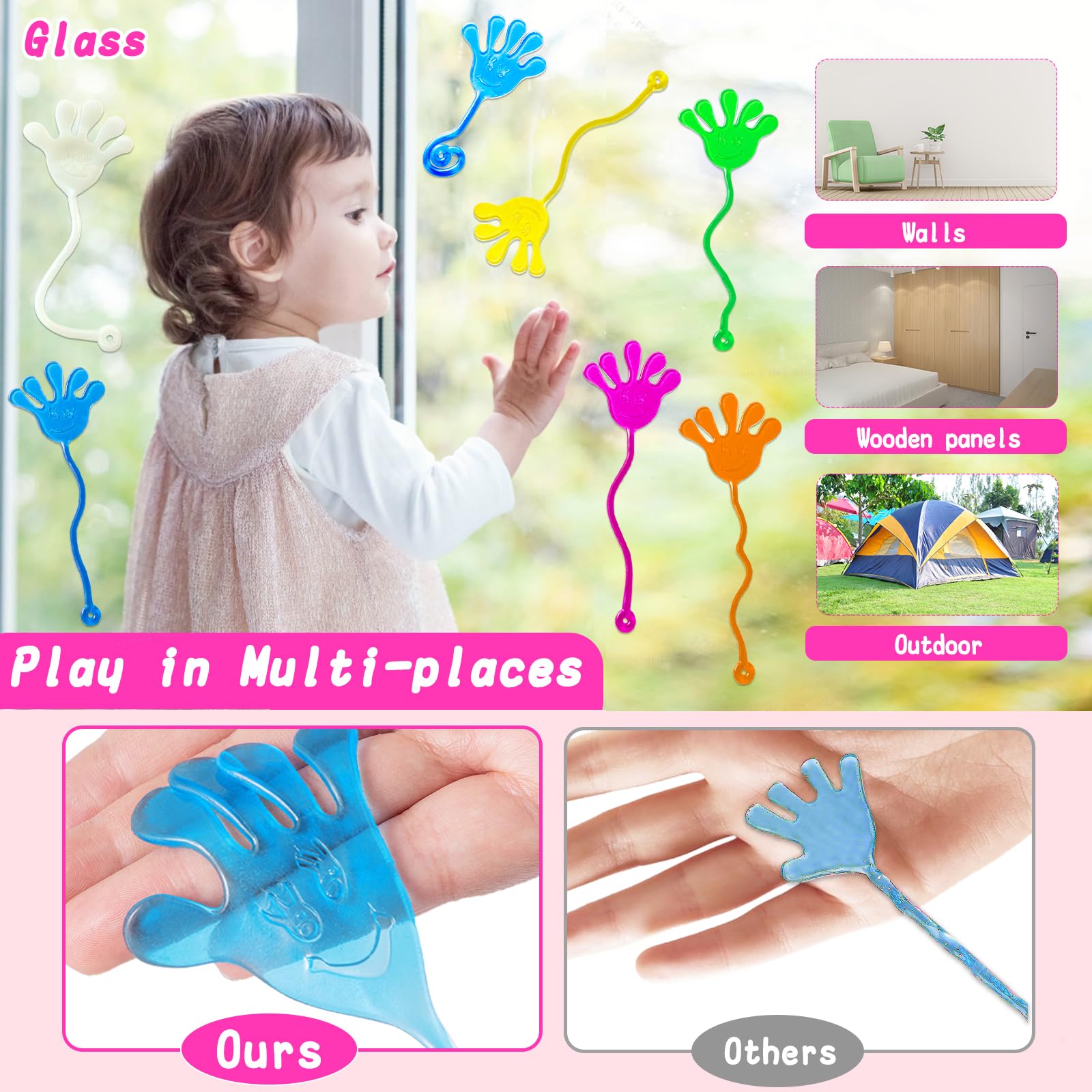 Armaytoy 28-Pack Glow in the Dark Sticky Hands – Party Favors, Piñata Fillers, Classroom Prizes