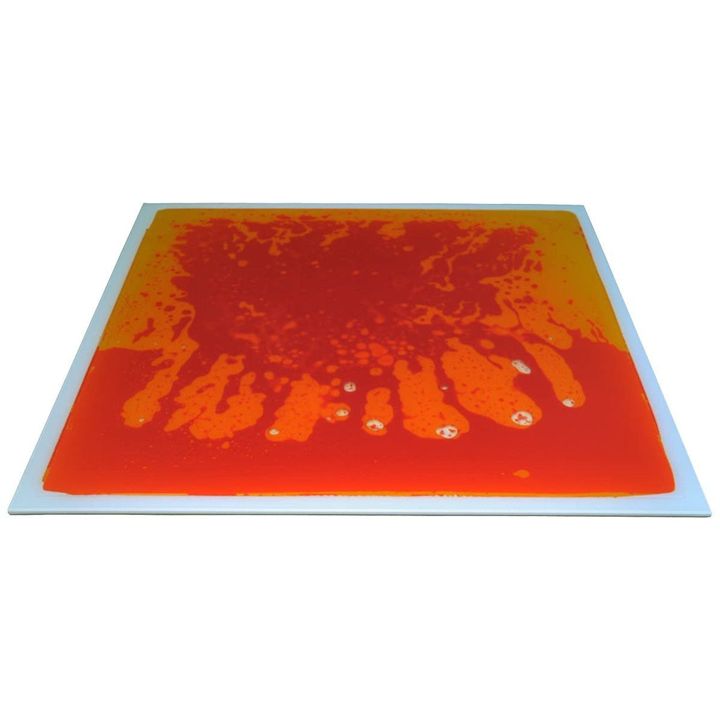 Art3d Liquid Fusion Floor Tile - 11.8" Square Yellow-Red - Non-Toxic Sensory Play Mat