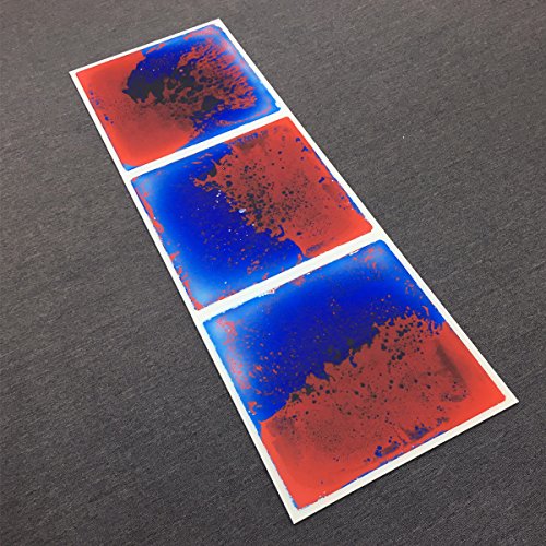 Art3d Single Liquid Dance Floor Tile – Blue-Red, 11.8" Square, Nontoxic PVC Sensory Mat