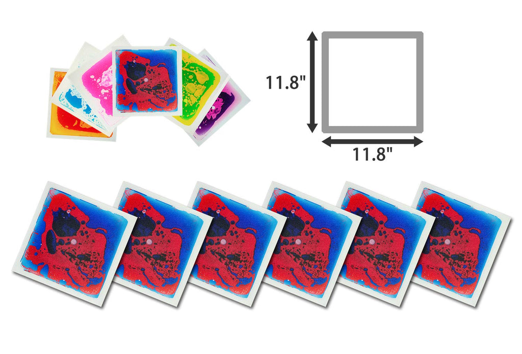 Art3d Single Liquid Dance Floor Tile – Blue-Red, 11.8" Square, Nontoxic PVC Sensory Mat