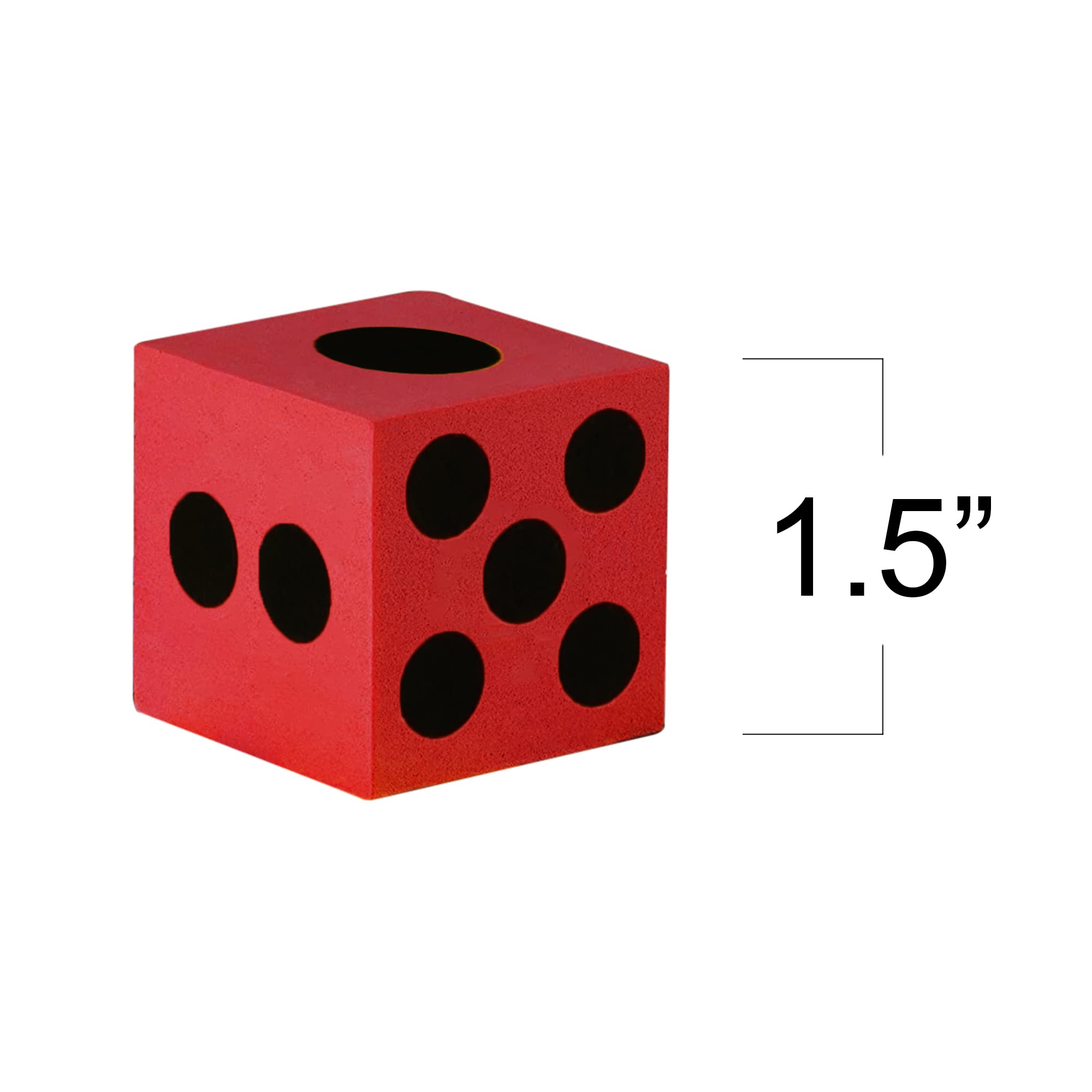 ArtCreativity 24-Pack Colored Foam Dice Set - 1.5 Inch Soft Dice in 6 Assorted Colors for Kids' Games, Math Activities, and Party Favors