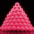ArtCreativity 36-Pack Pink Glow-in-the-Dark Smile Face Bouncy Balls - 1-Inch High-Bounce Party Favors for Kids