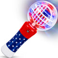 ArtCreativity 7.5" Patriotic Light-Up Magic Ball Wand – LED Spinning Toy for Kids, Batteries Included, 4th of July Party Favor