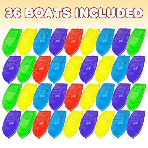 ArtCreativity Blow Mold Toy Boats - 36-Pack Floating Pool & Bath Toys for Kids