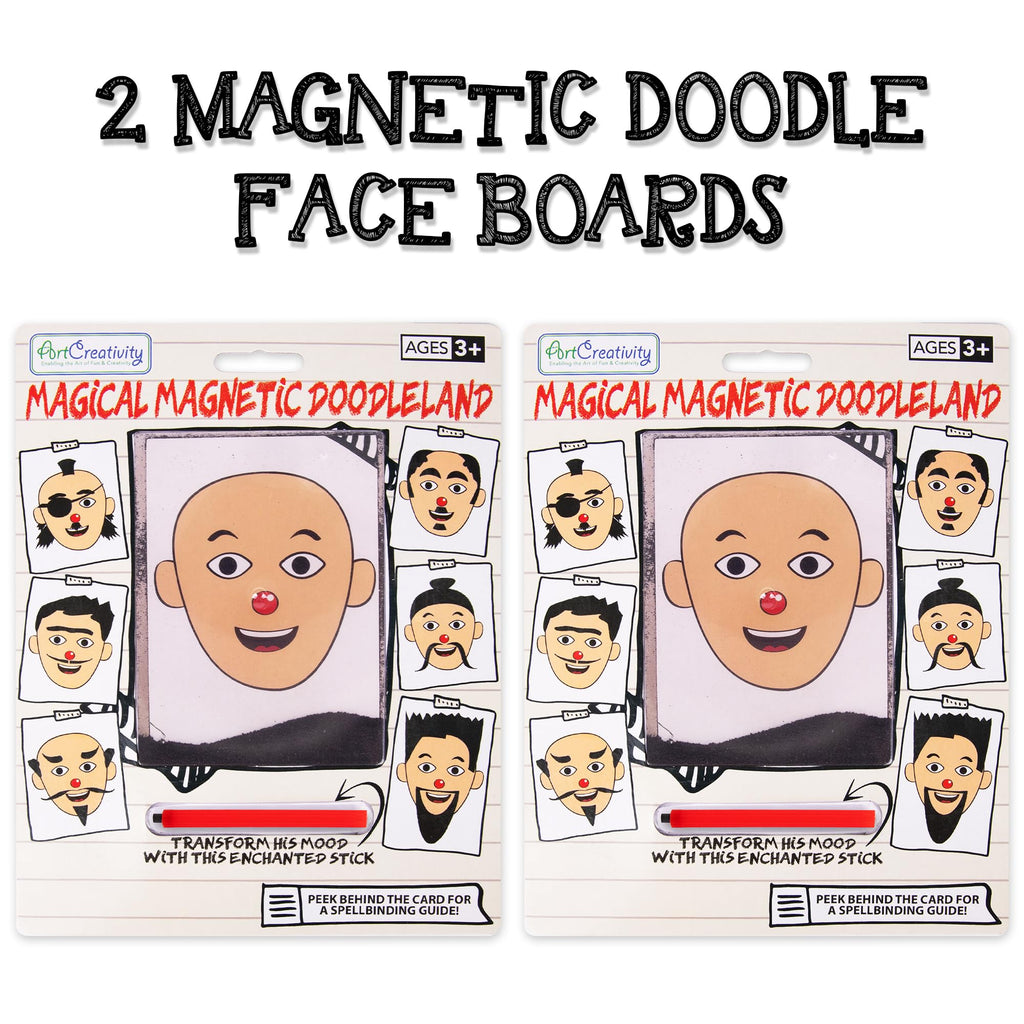 ArtCreativity Magnetic Drawing Face 2-Pack - Travel Doodle Board for Kids Ages 3+