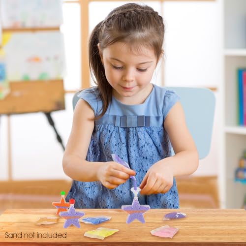 ArtCreativity Star Sand Art Bottle Necklaces – Pack of 12 Clear Plastic Star-Shaped Craft Bottles for Kids (Sand Not Included)