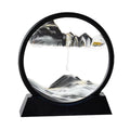 Arthink Moving Sand Art Picture - 7 Inch Round Glass Dynamic Sandscape Desk Decor