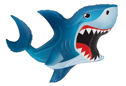 Artisan Owl Blue Shark Jumbo 35-Inch Foil Balloon - Birthday Party Decoration