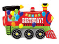 Artisan Owl Happy Birthday Colorful Train Foil Balloon – 37-Inch Reusable Party Decoration