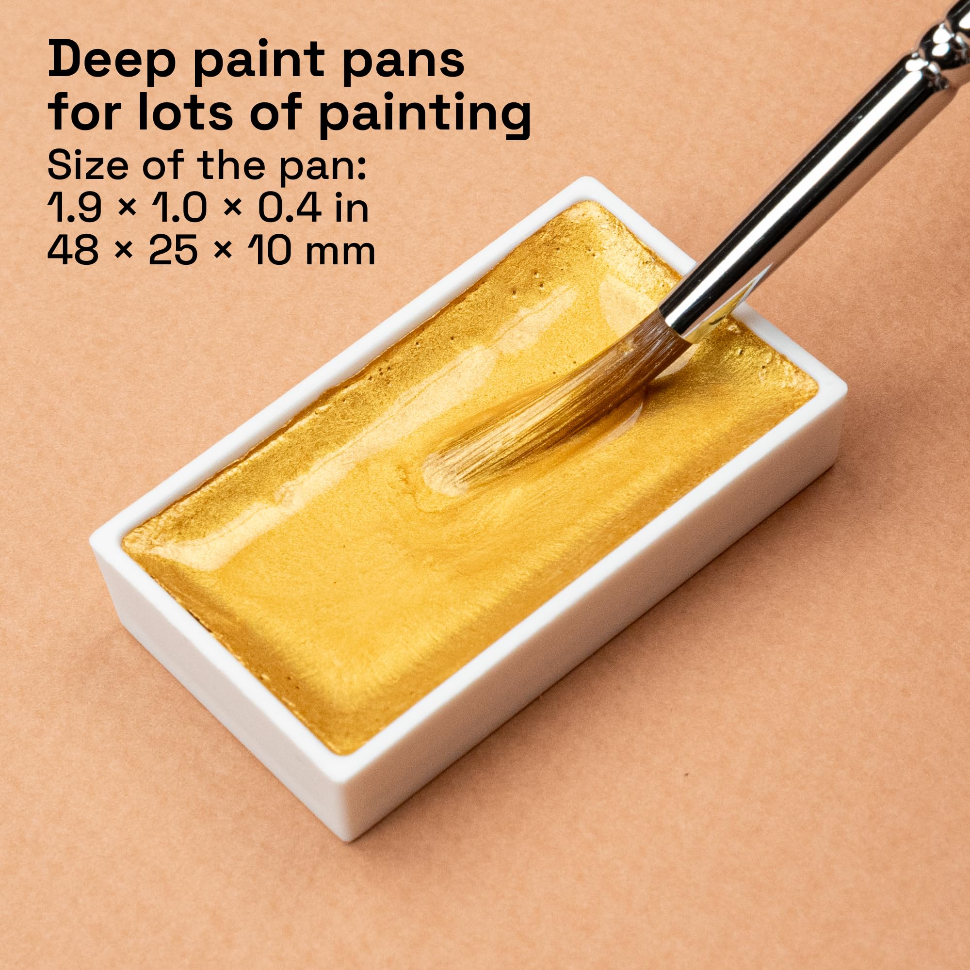 ARTISTRO Metallic Watercolor Paint Set - 6 Gold Colors, XL Pans, ASTM-I Lightfastness for Artists