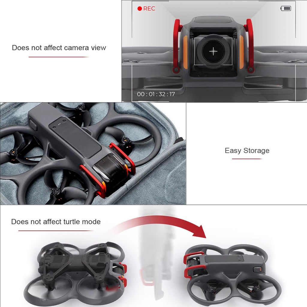 Arzroic Gimbal Guard for DJI Avata 2 – Red, Lightweight Aluminum Alloy Protector