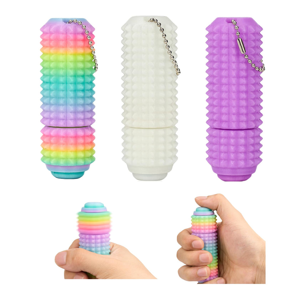 ASCAVS Little Ouchies Pro Fidget Toy - 3-in-1 Click Spinner Pain Stim with Keychain, Glow in the Dark