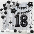 Ashmole Black and Silver 18th Birthday Decorations Kit for Boys or Girls