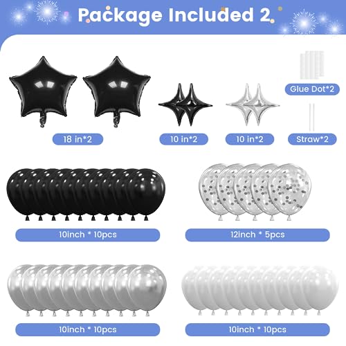 Ashmole Black and Silver 18th Birthday Decorations Kit for Boys or Girls