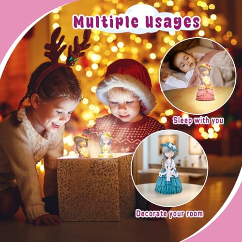 ASIOWELY Paint Your Own Princess Lamp Kit – DIY Night Light Craft for Kids Ages 3-12