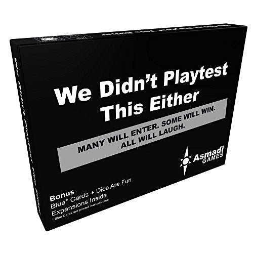 Asmadi Games We Didn't Playtest This Either – A Standalone Card Game or Expansion for 2-10 Players