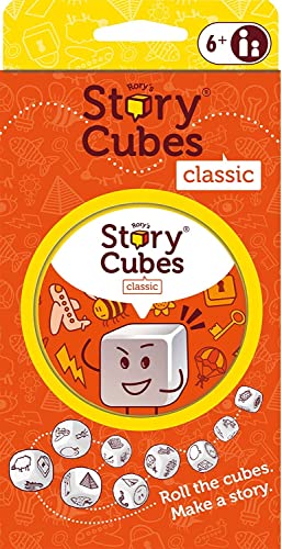Asmodee Rory's Story Cubes Classic – Eco-Friendly Tin Box Edition: Creative Storytelling Game for Ages 6+