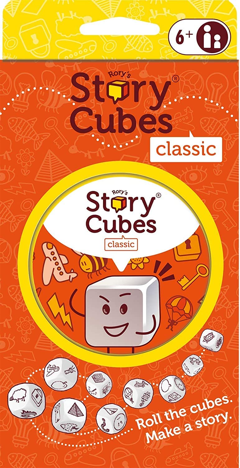 Asmodee Rory's Story Cubes Classic – Eco-Friendly Tin Box Edition: Creative Storytelling Game for Ages 6+