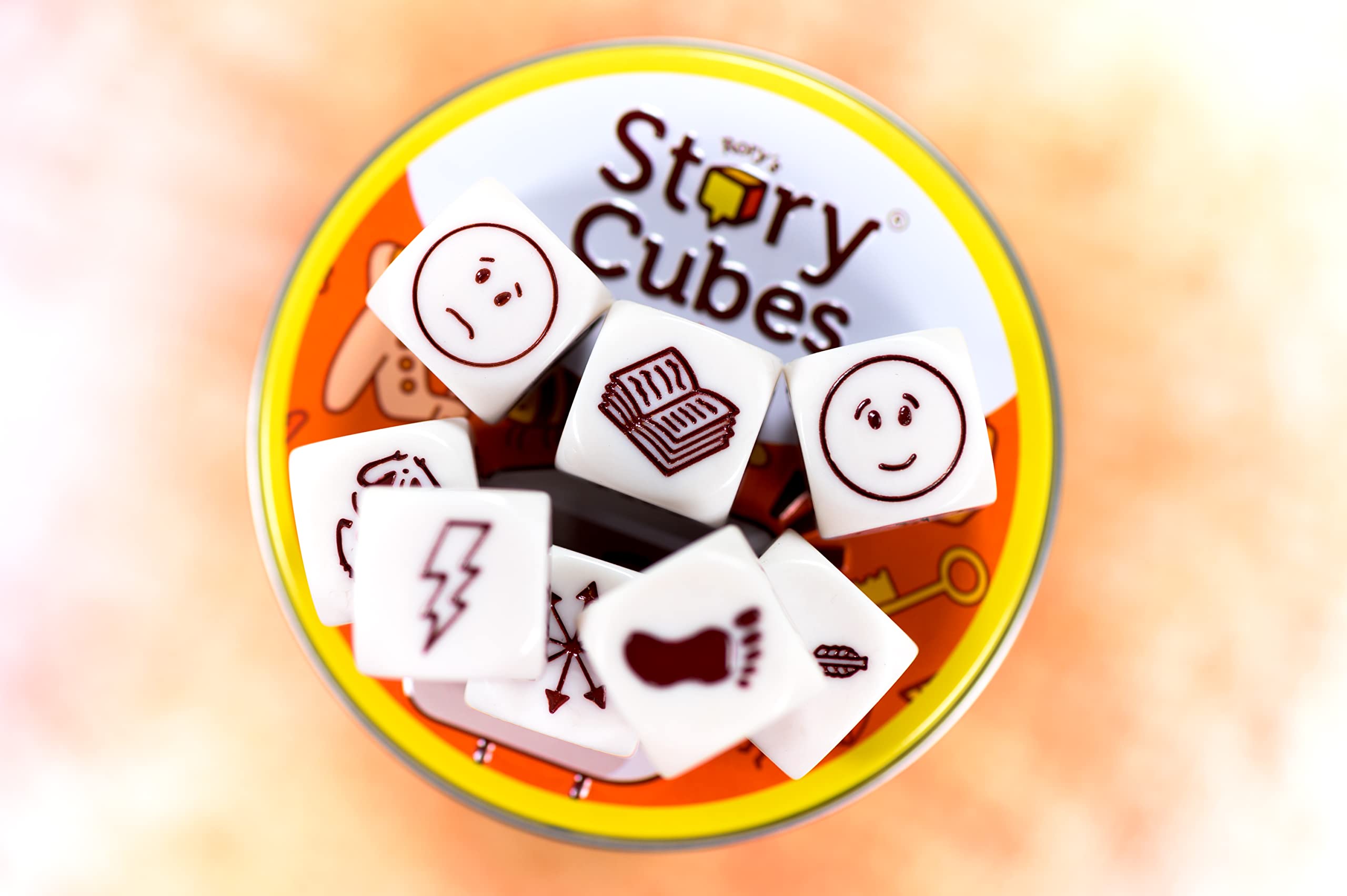 Asmodee Rory's Story Cubes Classic – Eco-Friendly Tin Box Edition: Creative Storytelling Game for Ages 6+