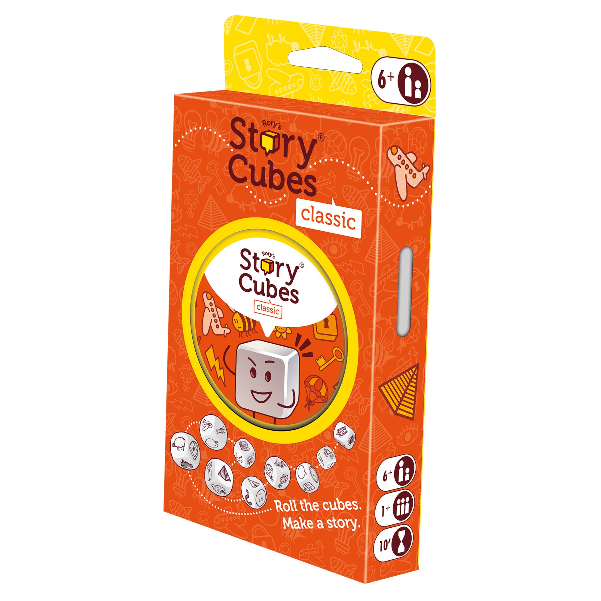 Asmodee Rory's Story Cubes Classic – Eco-Friendly Tin Box Edition: Creative Storytelling Game for Ages 6+