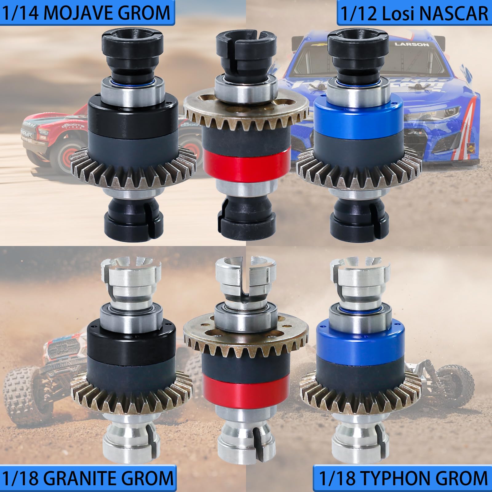 Assembled 30T 0.8Mod Steel Differential for ARRMA GROM & LOSI NASCAR AWD RC Cars