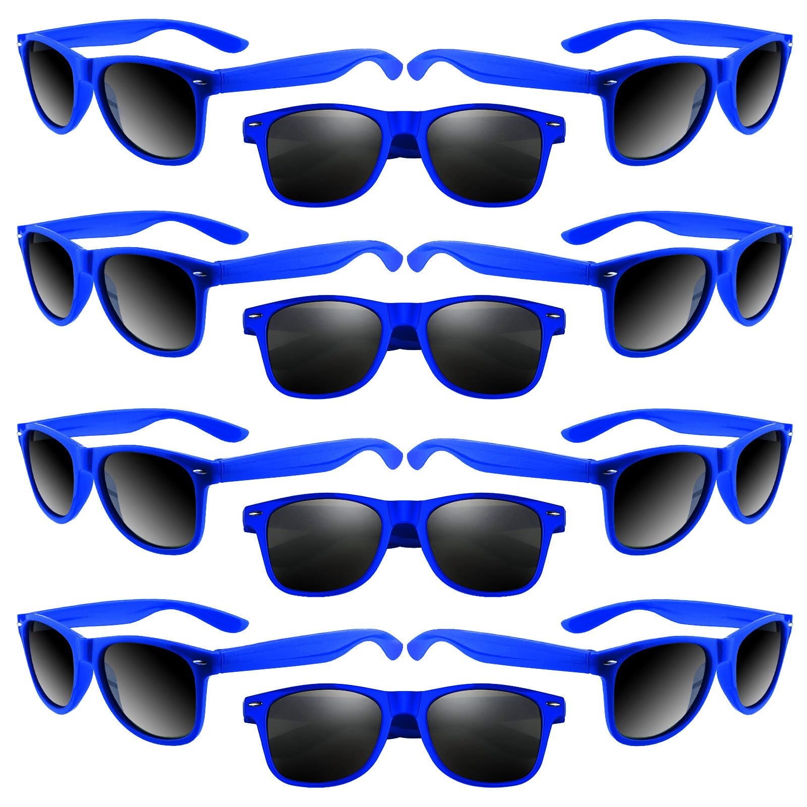ASTARON 12 Pack Blue Neon Party Sunglasses - Bulk Beach Wedding Favors