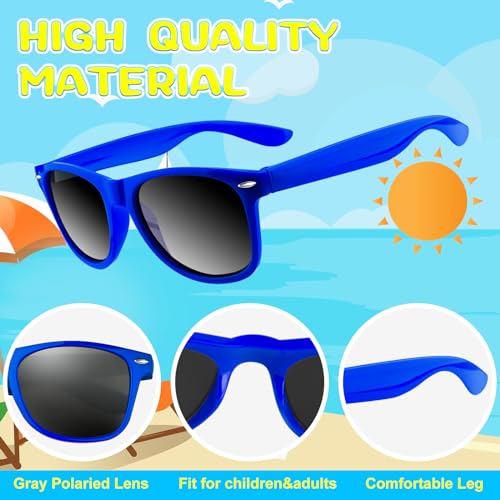 ASTARON 12 Pack Blue Neon Party Sunglasses - Bulk Beach Wedding Favors